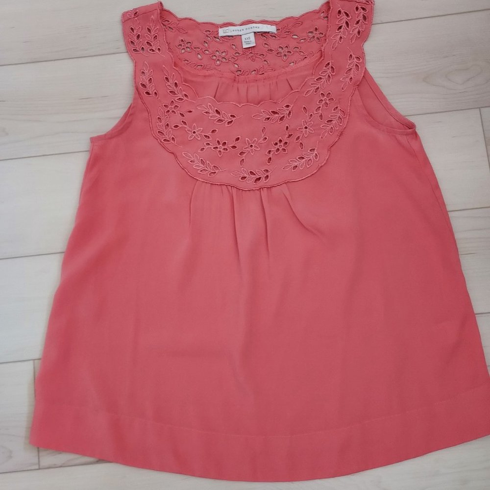 Lauren Conrad pink eyelet tank xxs